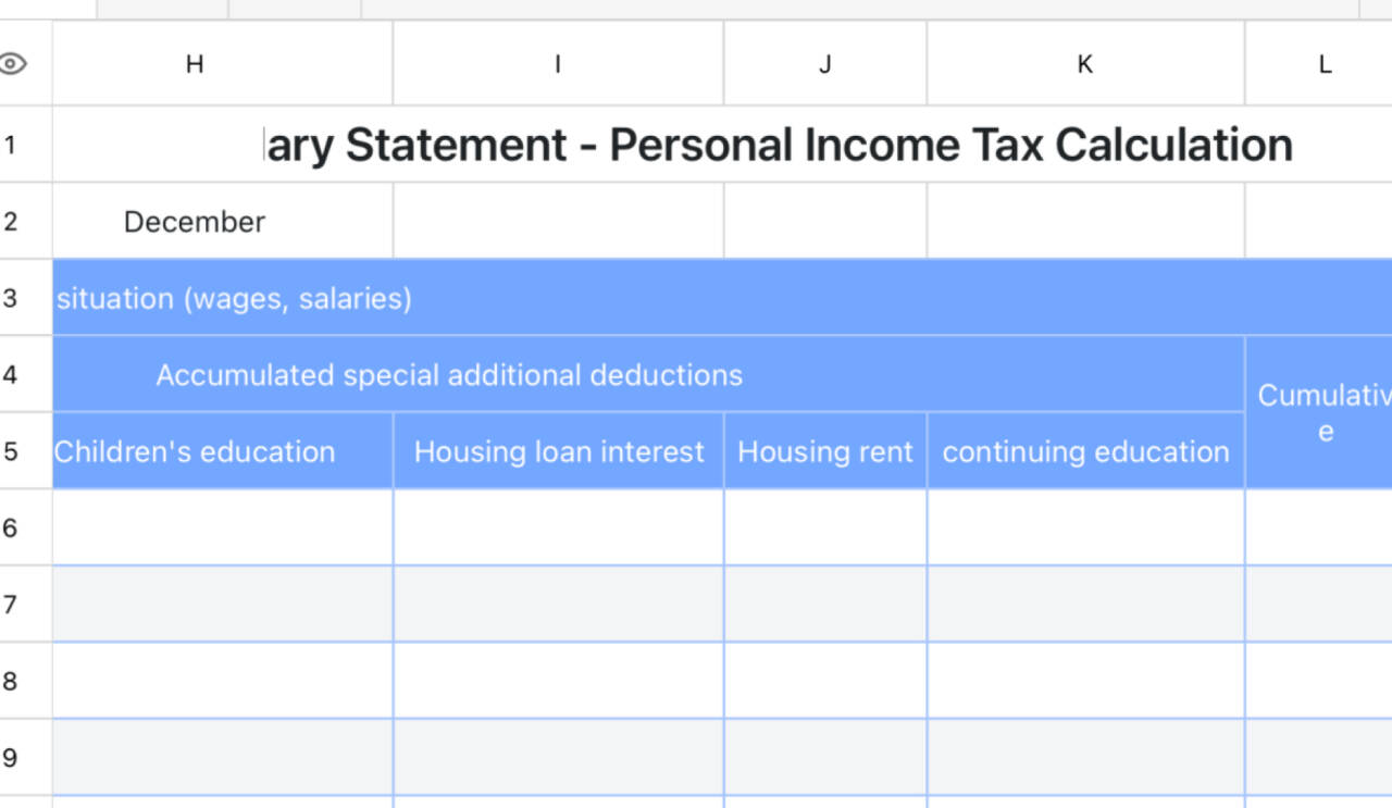 Payroll - personal tax calculation 1
